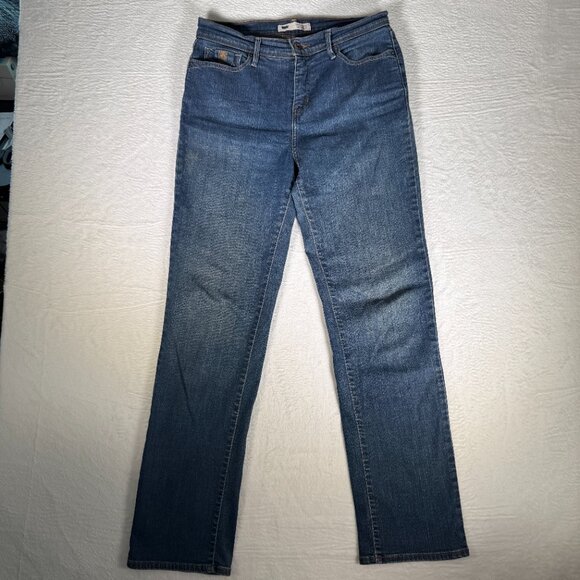 Levis Womens 512 Perfectly Slimming Straight Leg Jeans Blue Mid Rise 10M 30x32 - Picture 1 of 12